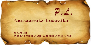 Paulcsenetz Ludovika névjegykártya